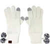 image:imageFunky Junque Warm Knit Double Layer Pom Touchscreen Texting GlovesA Leopard Print  Ivory