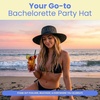 image:imageFunky Junque Wide Brim Raffia Sun Hat Bridal Vacation Straw Beach Cap  Natural raffia straw floppy hat with embroidered detail for beach vacations honeymoons brunch amp bachelorette parties6 Pack 1 Bride WhiteGold  5 Squad Black
