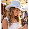 image:imageFunky Junque Womens Packable Paper Straw Cowboy Hat  Breathable straw cowboy hat with ombr style stretchy fit and sun protection for rodeos concerts beach days amp vacationsOmbre W Rolled Edge  WhiteDenim