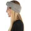image:imageFunky Junque Womens Soft Knit Bow Turban Headband  Cozy Winter Ear Warmer  Fall Colors Leopard Prints Neutral TonesGray