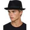 image:imageFunky Junque Wool Blend Porkpie Fedora Classic Trilby Dress HatBlack