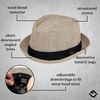 image:imageFunky Junque Wool Blend Porkpie Fedora Classic Trilby Dress HatBrown Herringbone