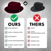 image:imageFunky Junque Wool Blend Porkpie Fedora Classic Trilby Dress HatBurgundy
