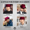 image:imageFunky Junque Wool Blend Porkpie Fedora Classic Trilby Dress HatBurgundy