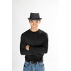 image:imageFunky Junque Wool Blend Porkpie Fedora Classic Trilby Dress HatCharcoalBlack Herringbone