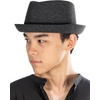image:imageFunky Junque Wool Blend Porkpie Fedora Classic Trilby Dress HatCharcoalBlack Herringbone