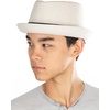 image:imageFunky Junque Wool Blend Porkpie Fedora Classic Trilby Dress HatCream Herringbone