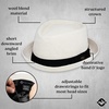 image:imageFunky Junque Wool Blend Porkpie Fedora Classic Trilby Dress HatCream Herringbone