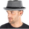 image:imageFunky Junque Wool Blend Porkpie Fedora Classic Trilby Dress HatLight Grey
