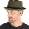 image:imageFunky Junque Wool Blend Porkpie Fedora Classic Trilby Dress HatOlive