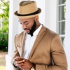 image:imageFunky Junque Wool Blend Porkpie Fedora Classic Trilby Dress HatTan