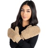 image:imageFunky Junque Exclusives Womens Mittens Faux Fur Convertible Fingerless GlovesDark Camel