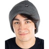 image:imageFunky Junque Mens Waffle Knit Beanie Slouchy Cuffed Winter HatCharcoal