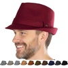 image:imageFunky Junque Mens Wool Blend Fedora Vintage Winter Dress HatBurgundy