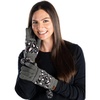 image:imageFunky Junque Warm Knit Double Layer Pom Touchscreen Texting GlovesA Leopard Print  Heather Grey
