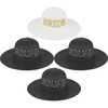 image:imageFunky Junque Wide Brim Raffia Sun Hat Bridal Vacation Straw Beach Cap  Natural raffia straw floppy hat with embroidered detail for beach vacations honeymoons brunch amp bachelorette parties4 Pack 1 Bride WhiteGold  3 Squad Black