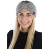 image:imageFunky Junque Womens Soft Knit Bow Turban Headband  Cozy Winter Ear Warmer  Fall Colors Leopard Prints Neutral TonesGray