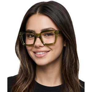image:imageFunky Junque Clear Glasses for Women  Non Prescription Oversized Fashion Square Frame SunglassesOlive  Transparent