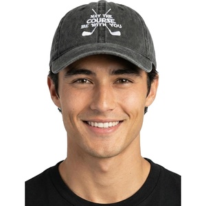 image:imageFunky Junque Dad Hat for Men  Golf Hat Baseball Cap Unconstructed Low Profile Trucker CapMay the Course Be With You  Black