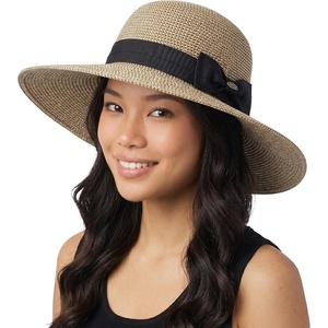 image:imageFunky Junque Foldable Sun Hat for Women  Packable Straw Beach Cap UPF 50 Adjustable Travel Bucket HatBrown Multi