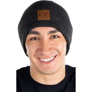 image:imageFunky Junque Knit Beanie for Men amp Women  Warm Stretch Winter Hat Soft Skull Cap Solid amp Heathered ColorsSolid  Charcoal