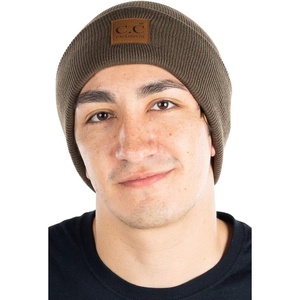 image:imageFunky Junque Knit Beanie for Men amp Women  Warm Stretch Winter Hat Soft Skull Cap Solid amp Heathered ColorsSolid  New Olive
