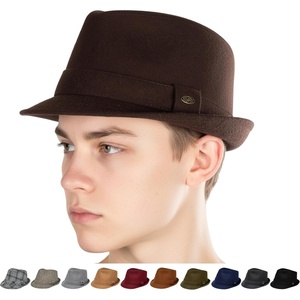 image:imageFunky Junque Mens Wool Blend Fedora Vintage Winter Dress HatDark Brown