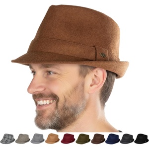image:imageFunky Junque Mens Wool Blend Fedora Vintage Winter Dress HatLight Brown