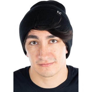image:imageFunky Junque Unisex Toboggan Beanie Womens Cuffed Winter Watch HatBlack
