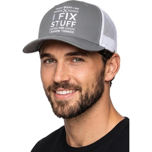 image:imageFunky Junque Vintage Trucker Hat Embroidered American Flag CapI Fix Stuff  Grey