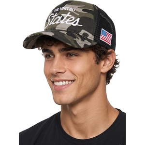 image:imageFunky Junque Vintage Trucker Hat Embroidered American Flag CapThe United States  Camo Black
