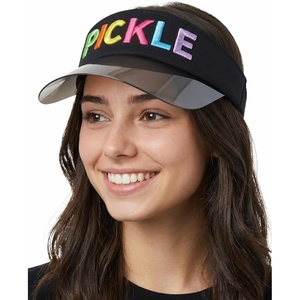 image:imageFunky Junque Womens Sun Visor Tennis Pickleball Golf Hat  Athletic visor with holographic UV brim for tennis pickleball golf amp outdoor sportsPickle BlackMulti