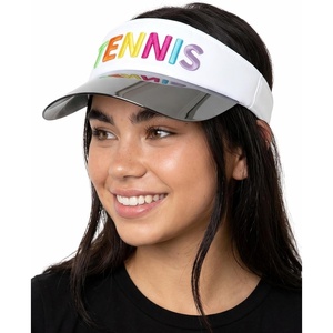 image:imageFunky Junque Womens Sun Visor Tennis Pickleball Golf Hat  Athletic visor with holographic UV brim for tennis pickleball golf amp outdoor sportsTennis WhiteMulti
