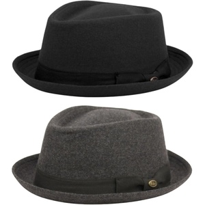 image:imageFunky Junque Wool Blend Porkpie Fedora Classic Trilby Dress Hat2 Pack Charcoal  Black