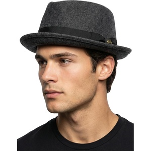 image:imageFunky Junque Wool Blend Porkpie Fedora Classic Trilby Dress HatCharcoal