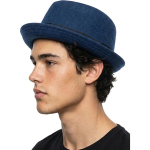 image:imageFunky Junque Wool Blend Porkpie Fedora Classic Trilby Dress HatNavy