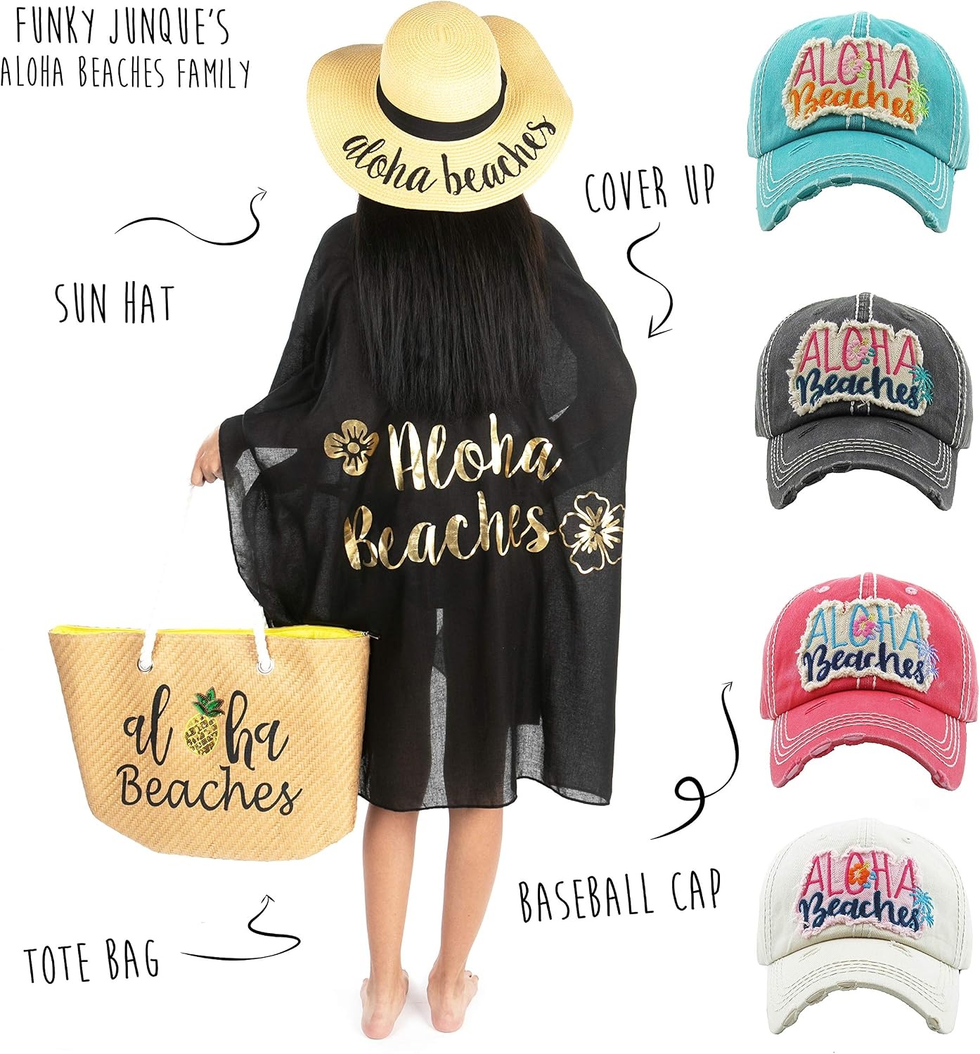 image:imageFunky Junque Distressed Baseball Cap Vintage Embroidered Dad HatAloha Beaches  Coral