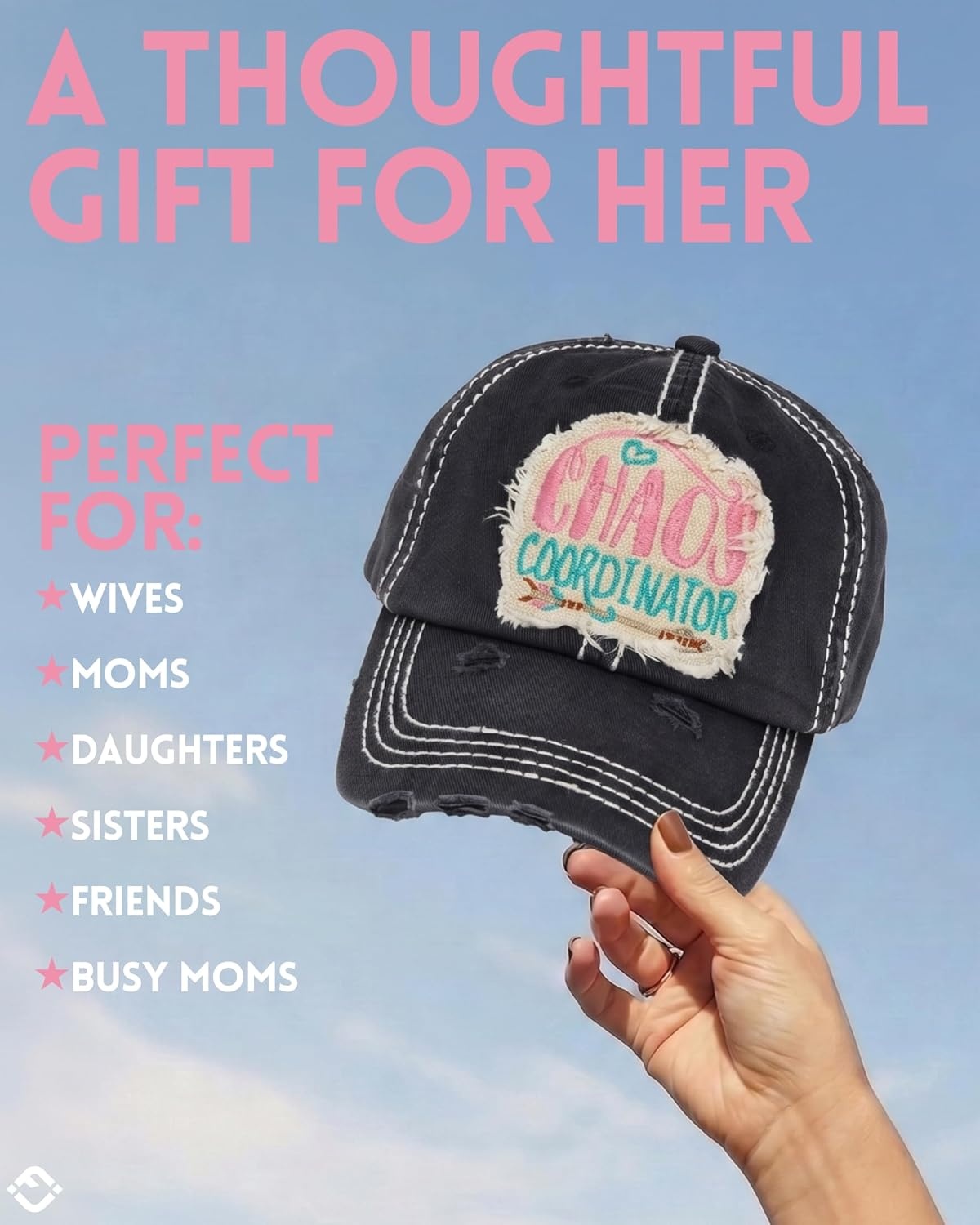 image:imageFunky Junque Distressed Baseball Cap Vintage Embroidered Dad HatChaos Coordinator  Black