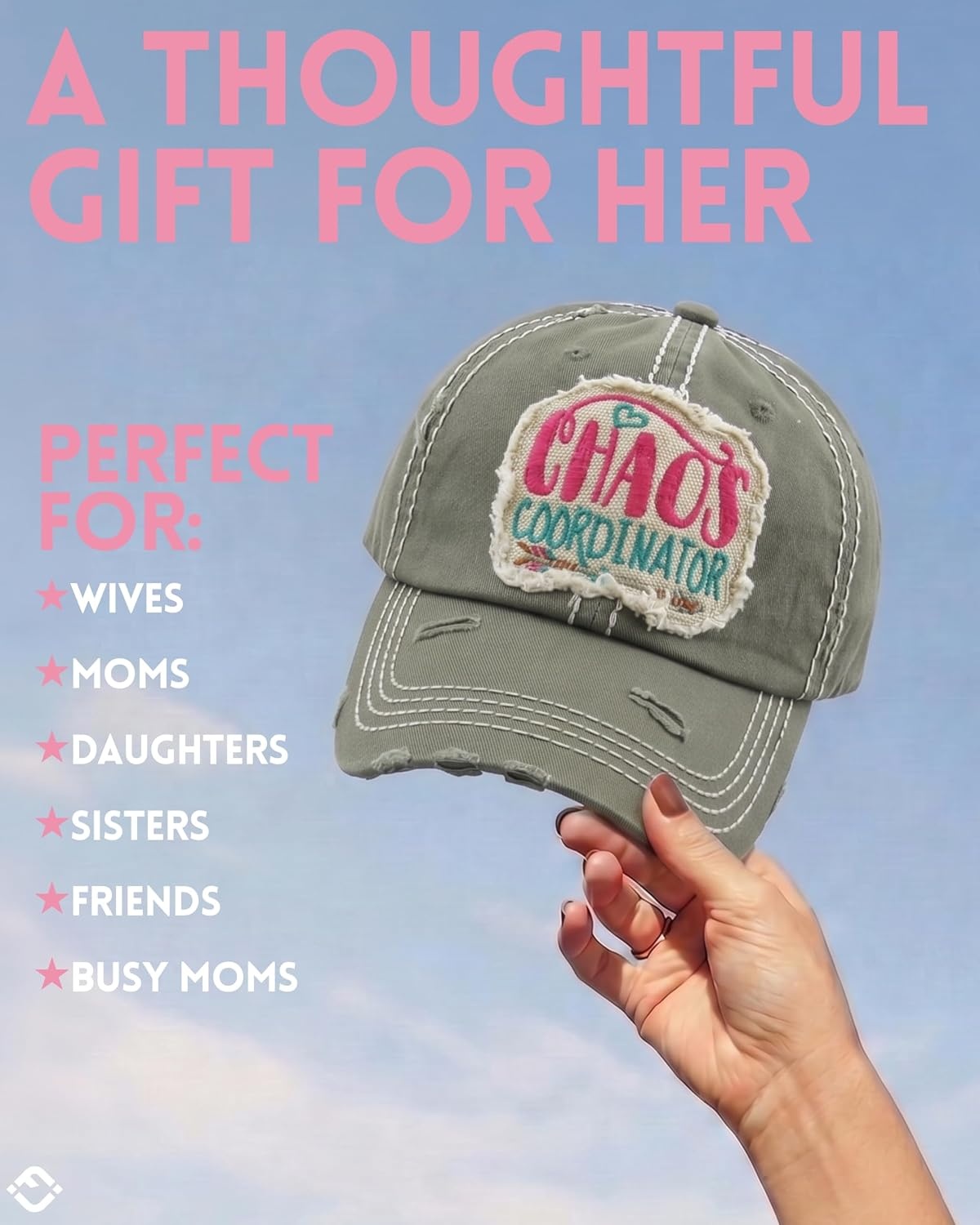 image:imageFunky Junque Distressed Baseball Cap Vintage Embroidered Dad HatChaos Coordinator  Dove Grey