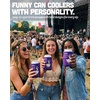 image:imageAdult Can Cooler Sleeve 12 oz Insulated Beer  Fish Around And Find TroutSilly Goose Juice  Purple