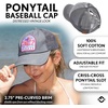 image:imageFunky Junque Criss Cross Ponytail Baseball Cap Womens Trucker Mesh HatBeach Please  Grey