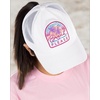 image:imageFunky Junque Criss Cross Ponytail Baseball Cap Womens Trucker Mesh HatBeach Please Palm Trees  White