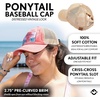 image:imageFunky Junque Criss Cross Ponytail Baseball Cap Womens Trucker Mesh HatSunshine  Lake Time  Coral