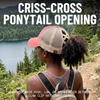 image:imageFunky Junque Criss Cross Ponytail Baseball Cap Womens Trucker Mesh HatSunshine  Lake Time  Coral