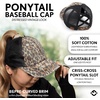 image:imageFunky Junque Criss Cross Ponytail Cap Messy Bun Distressed Baseball Hat2 Pack  Baby Leopard  Camo Jet Black