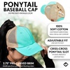 image:imageFunky Junque Criss Cross Ponytail Cap Messy Bun Distressed Baseball Hat2 Pack  Black  Mint