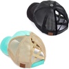 image:imageFunky Junque Criss Cross Ponytail Cap Messy Bun Distressed Baseball Hat2 Pack  Black  Mint