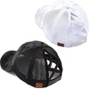 image:imageFunky Junque Criss Cross Ponytail Cap Messy Bun Distressed Baseball Hat2 Pack  White Camo  Camo Jet Black