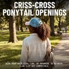 image:imageFunky Junque Criss Cross Ponytail Cap Messy Bun Distressed Baseball Hat3 Tone  BeigeLight PinkLight Blue