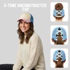 image:imageFunky Junque Criss Cross Ponytail Cap Messy Bun Distressed Baseball Hat3 Tone  BeigeLight PinkLight Blue